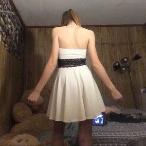 Strapless white dress